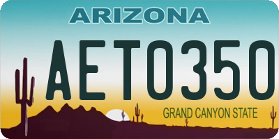 AZ license plate AET0350