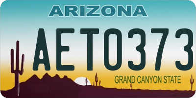 AZ license plate AET0373