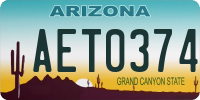 AZ license plate AET0374