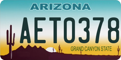 AZ license plate AET0378