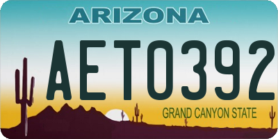 AZ license plate AET0392