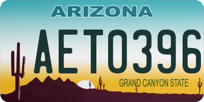 AZ license plate AET0396