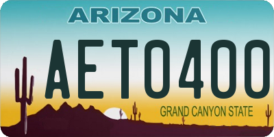 AZ license plate AET0400