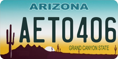 AZ license plate AET0406