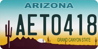 AZ license plate AET0418