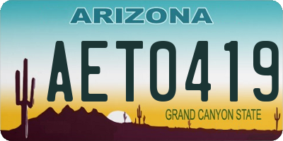AZ license plate AET0419