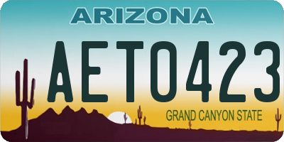 AZ license plate AET0423