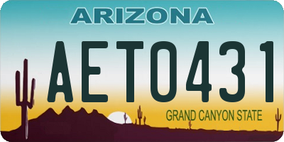 AZ license plate AET0431