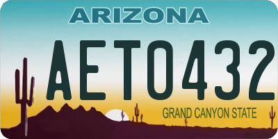 AZ license plate AET0432
