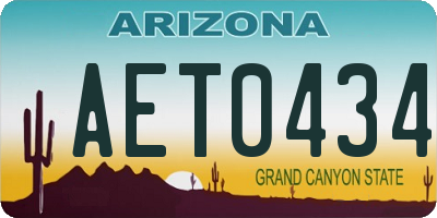 AZ license plate AET0434