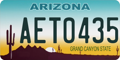 AZ license plate AET0435