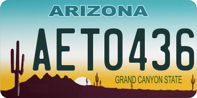 AZ license plate AET0436