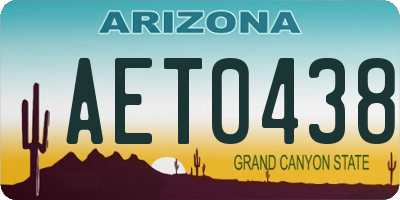 AZ license plate AET0438