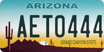 AZ license plate AET0444