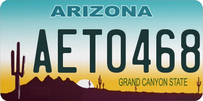 AZ license plate AET0468