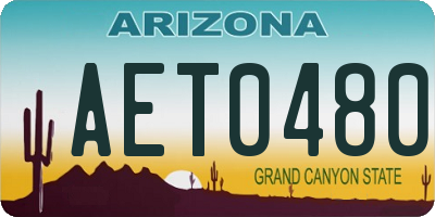 AZ license plate AET0480
