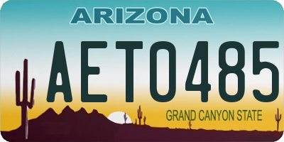AZ license plate AET0485