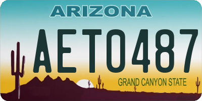 AZ license plate AET0487