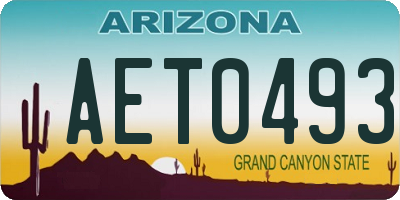 AZ license plate AET0493
