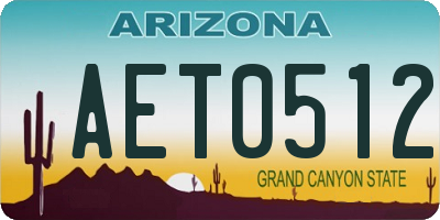 AZ license plate AET0512