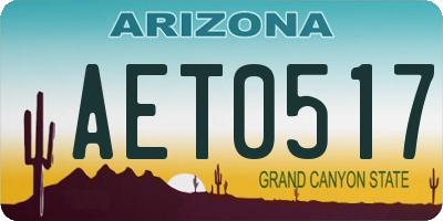 AZ license plate AET0517