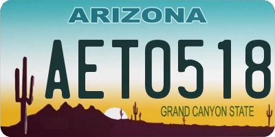 AZ license plate AET0518