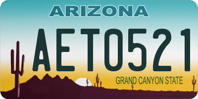 AZ license plate AET0521