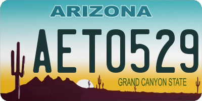 AZ license plate AET0529