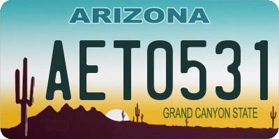 AZ license plate AET0531