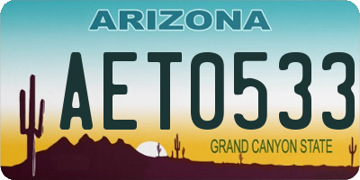 AZ license plate AET0533