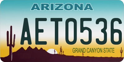 AZ license plate AET0536