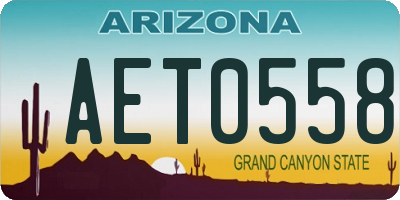 AZ license plate AET0558