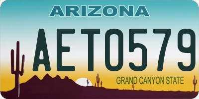 AZ license plate AET0579