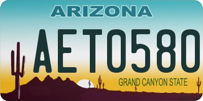 AZ license plate AET0580