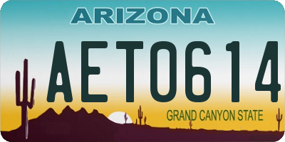 AZ license plate AET0614