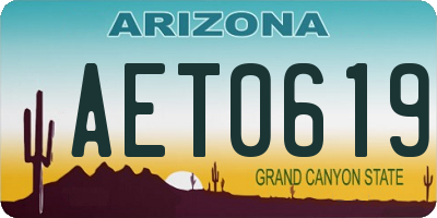 AZ license plate AET0619