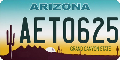 AZ license plate AET0625