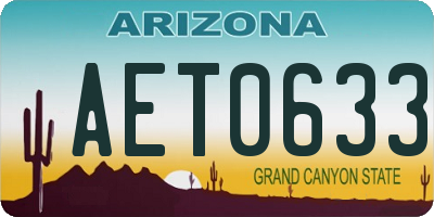 AZ license plate AET0633