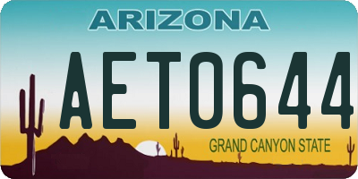 AZ license plate AET0644