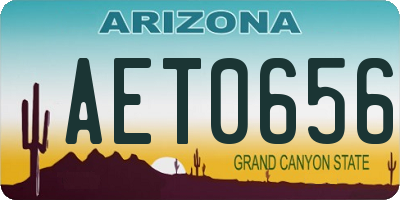 AZ license plate AET0656