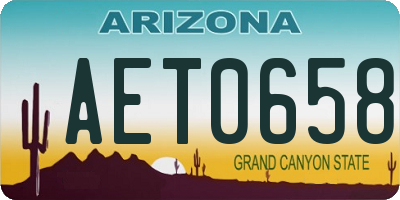 AZ license plate AET0658