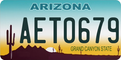 AZ license plate AET0679
