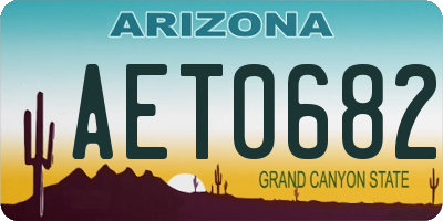 AZ license plate AET0682