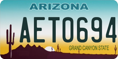 AZ license plate AET0694