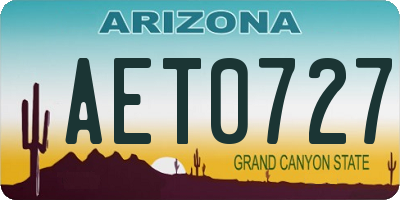 AZ license plate AET0727