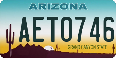 AZ license plate AET0746