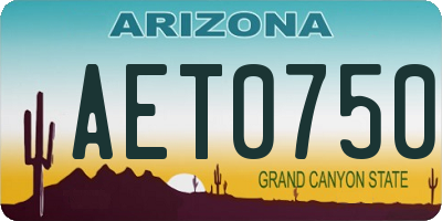 AZ license plate AET0750