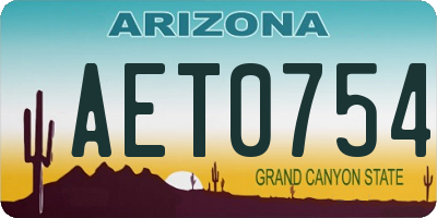 AZ license plate AET0754