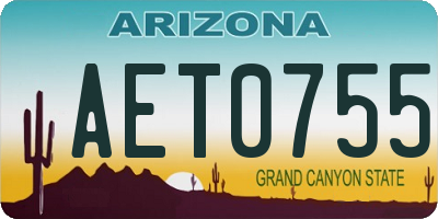 AZ license plate AET0755