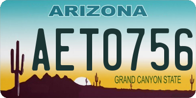AZ license plate AET0756